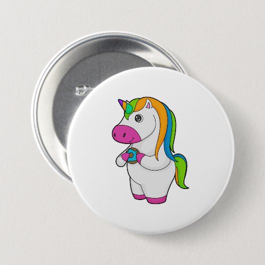 Unicorn Donut Button (Vorne & Hinten)