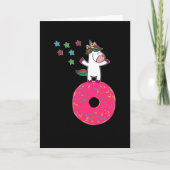 Unicorn Donut Dancing Star Dust Karte (Vorderseite)