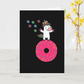 Unicorn Donut Dancing Star Dust Karte (Gelbe Blume)