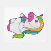 Unicorn Donut Fleecedecke (Vorderseite (Horizontal))