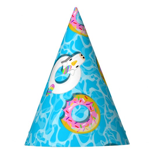 Unicorn & Donut Floaty Partyhütchen (Vorderseite)