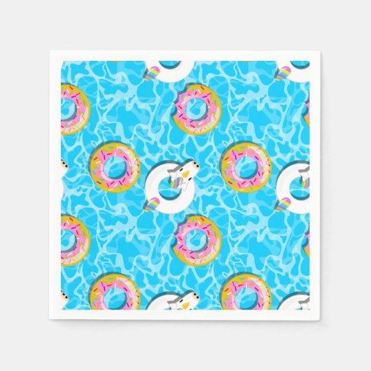 Unicorn & Donut Floaty Serviette (Vorderseite)