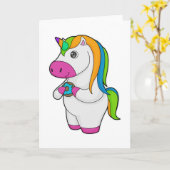 Unicorn Donut Karte (Gelbe Blume)