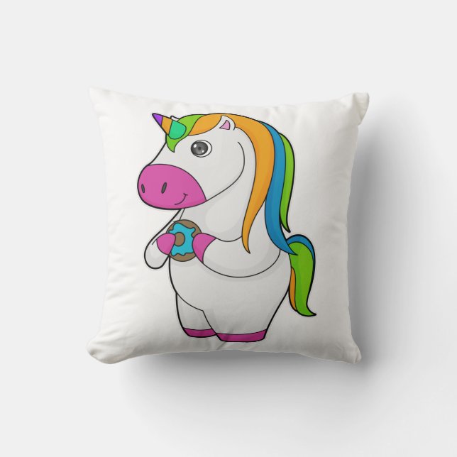 Unicorn Donut Kissen (Vorderseite)