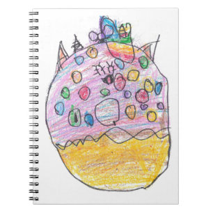 Unicorn Donut mit Sprinklen Kid Artist Zeichnend Notizblock