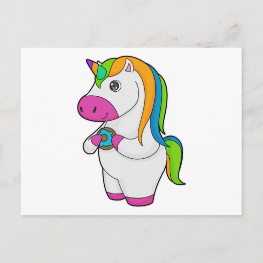 Unicorn Donut Postkarte (Vorderseite)