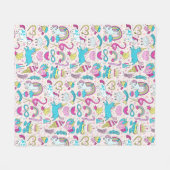 Unicorn Doodle Muster Fleecedecke (Vorderseite (Horizontal))