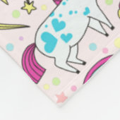 Unicorn Doodle Muster Fleecedecke (Ecke)