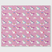 Unicorn Doodle Muster Geschenkpapier (Flach)
