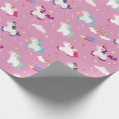 Unicorn Doodle Muster Geschenkpapier (Ecke)
