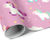 Unicorn Doodle Muster Geschenkpapier (Rolleneckpunkt)