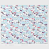 Unicorn Doodle Muster Geschenkpapier (Flach)