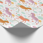Unicorn Doodle Muster Geschenkpapier (Ecke)