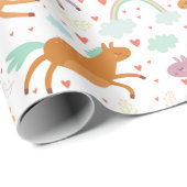 Unicorn Doodle Muster Geschenkpapier (Rolleneckpunkt)