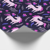 Unicorn Doodle Muster Geschenkpapier (Ecke)
