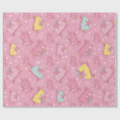 Unicorn Doodle Muster Geschenkpapier (Flach)