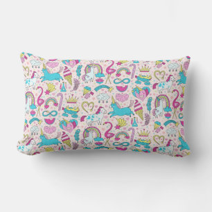 Unicorn Doodle Muster Lendenkissen