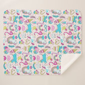 Unicorn Doodle Muster Sherpadecke (Vorderseite (Horizontal))