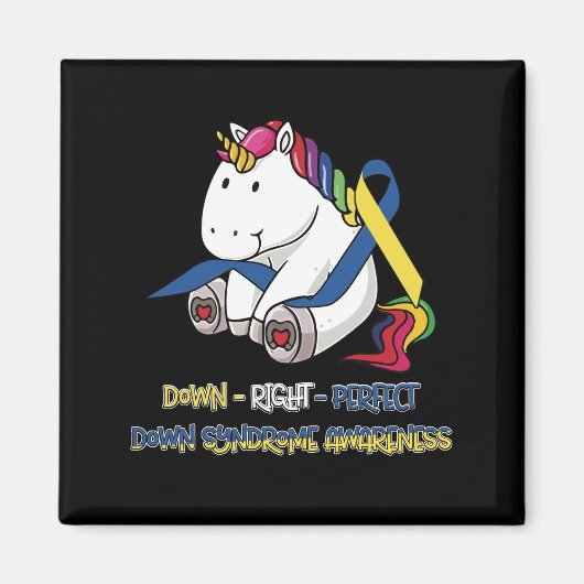 Unicorn Down Right Perfec Down Syndrome Awareness Magnet (Vorne)