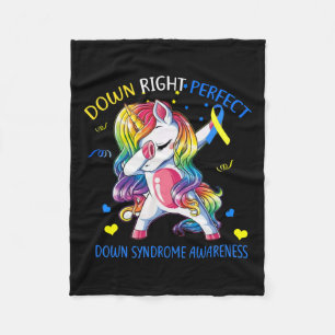 Unicorn Down Right Perfect Down Syndrome Awareness Fleecedecke
