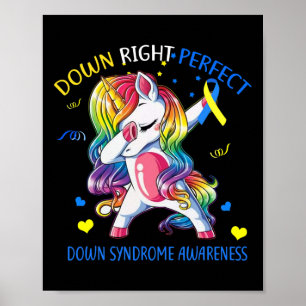 Unicorn Down Right Perfect Down Syndrome Awareness Poster