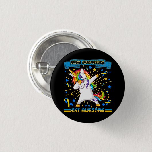 Unicorn-Down-Syndrom Bewusstsein für zusätzliches  Button (Vorne & Hinten)