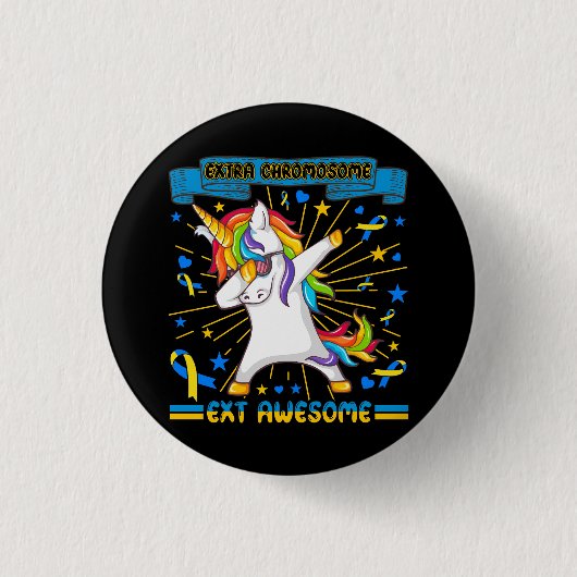 Unicorn-Down-Syndrom Bewusstsein für zusätzliches Button (Vorderseite)
