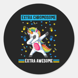 Unicorn-Down-Syndrom Bewusstsein für zusätzliches Runder Aufkleber