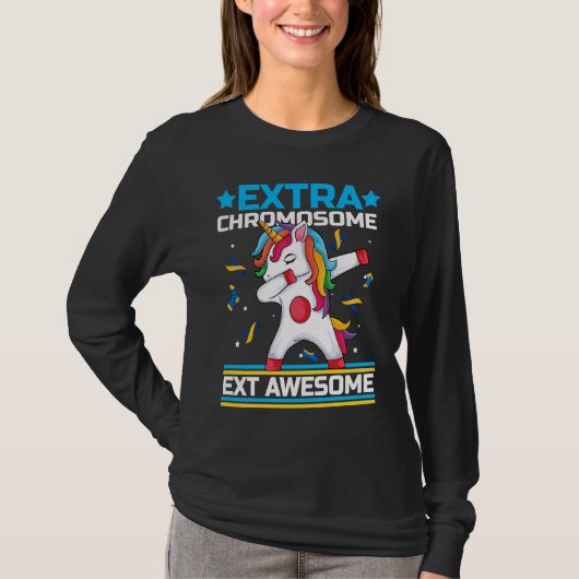 Unicorn Down syndrome awareness extra chromosome e T-Shirt (Vorderseite)
