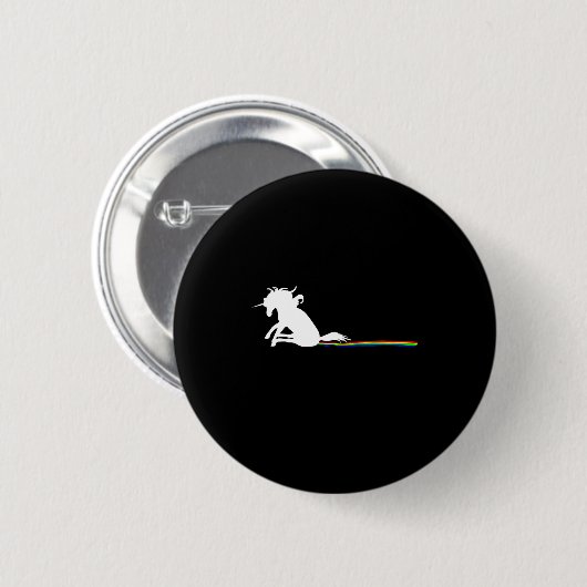 Unicorn Dragging Rainbows Funny Adult S  Button (Vorne & Hinten)