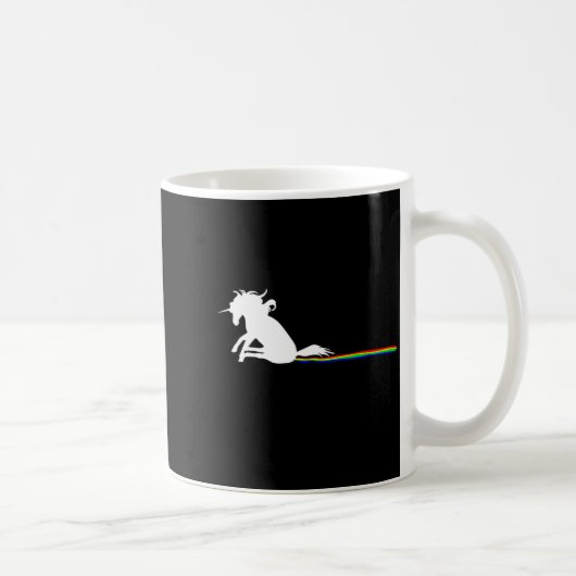 Unicorn Dragging Rainbows Funny Adult S  Kaffeetasse (Rechts)