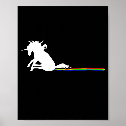 Unicorn Dragging Rainbows Funny Adult S  Poster (Vorne)