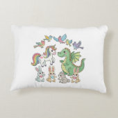 Unicorn Dragon Animal Kids' Throw Kissen (Rückseite)