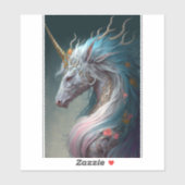 Unicorn Dragon Fantasy Art Aufkleber (Blatt)