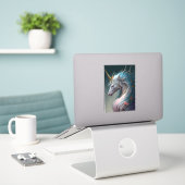 Unicorn Dragon Fantasy Art Aufkleber (Laptop auf Schreibtisch)