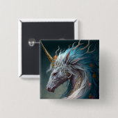 Unicorn Dragon Fantasy Art Button (Vorne & Hinten)