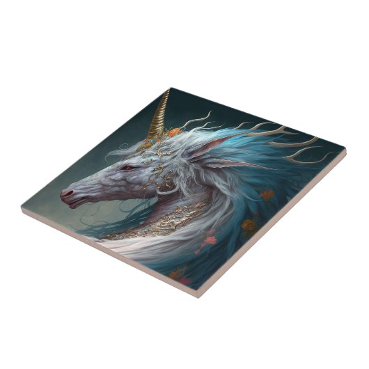 Unicorn Dragon Fantasy Art Fliese (Seite)
