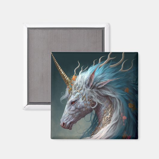 Unicorn Dragon Fantasy Art Magnet (Vorderseite/Rückseite)