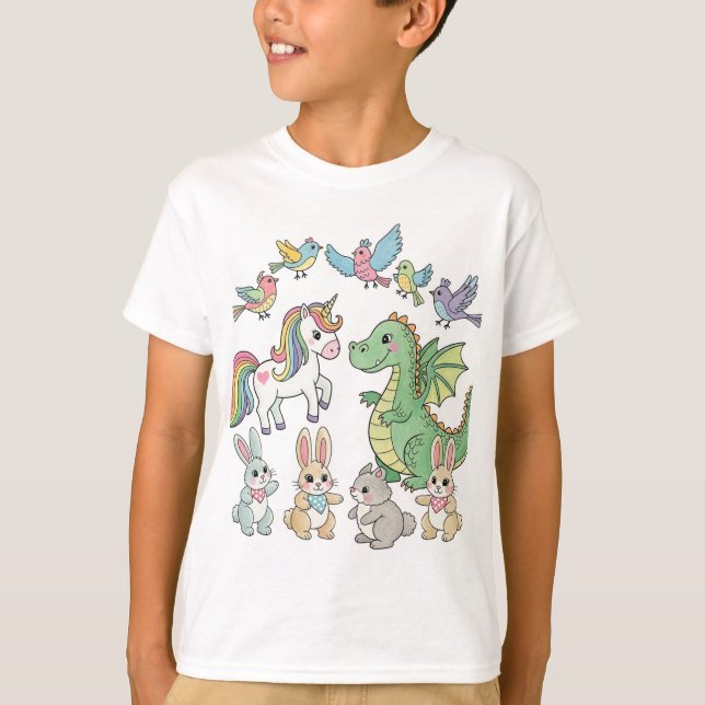 Unicorn & Dragon Tee for Kids – Double Design! (Vorderseite)