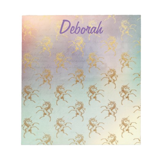 Unicorn Dream Girly Notizblock (Vorderseite)