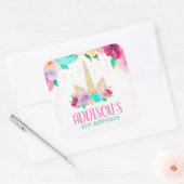 Unicorn Dreams Birthday Baby Shower Square Sticker (Umschlag)