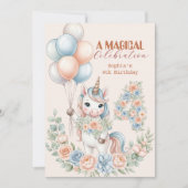 Unicorn Dreams Birthday Invitation Einladung (Vorderseite)