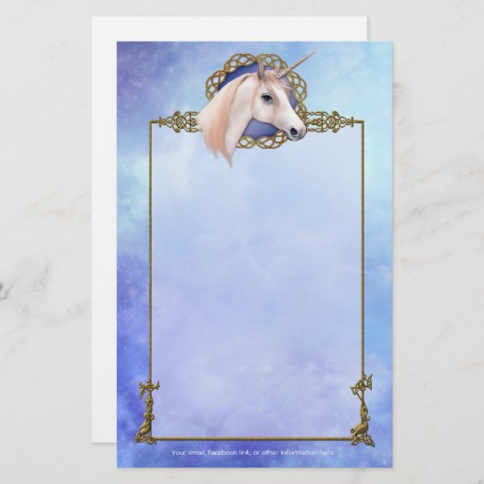Unicorn Dreams Fantasy Stationierung Briefpapier (Vorne/Hinten)
