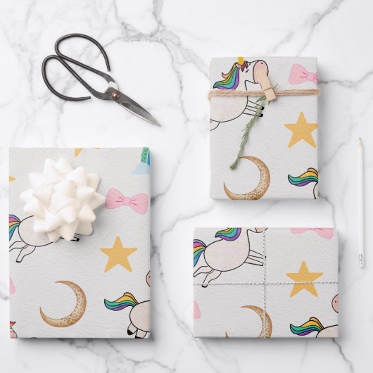 Unicorn Dreams Geschenkpapier Set (Vorderseite)