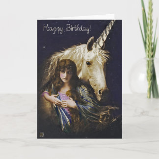 Unicorn Dreams Happy Birthday Card Karte