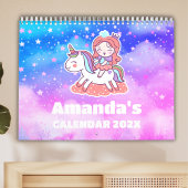 Unicorn Dreams Personalized Kids Calendar 2026 Kalender