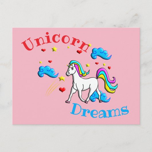 Unicorn Dreams Postkarte (Vorderseite)
