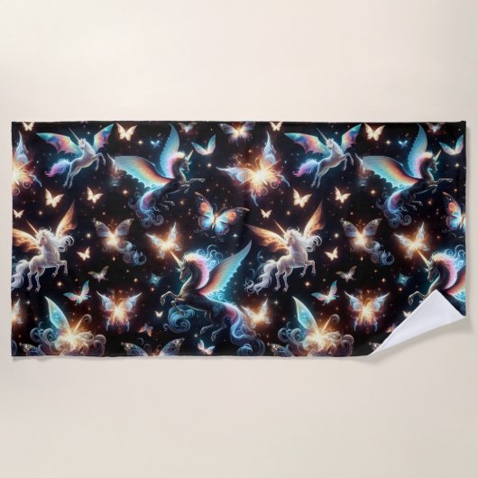 Unicorn Dreams Strandtuch (Vorderseite)