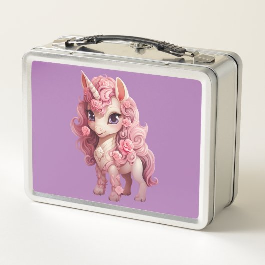 Unicorn Dreams: Zurück in die Schule Metall Brotdose (Rückseite)