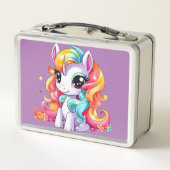 Unicorn Dreams: Zurück in die Schule Metall Brotdose (Rückseite)
